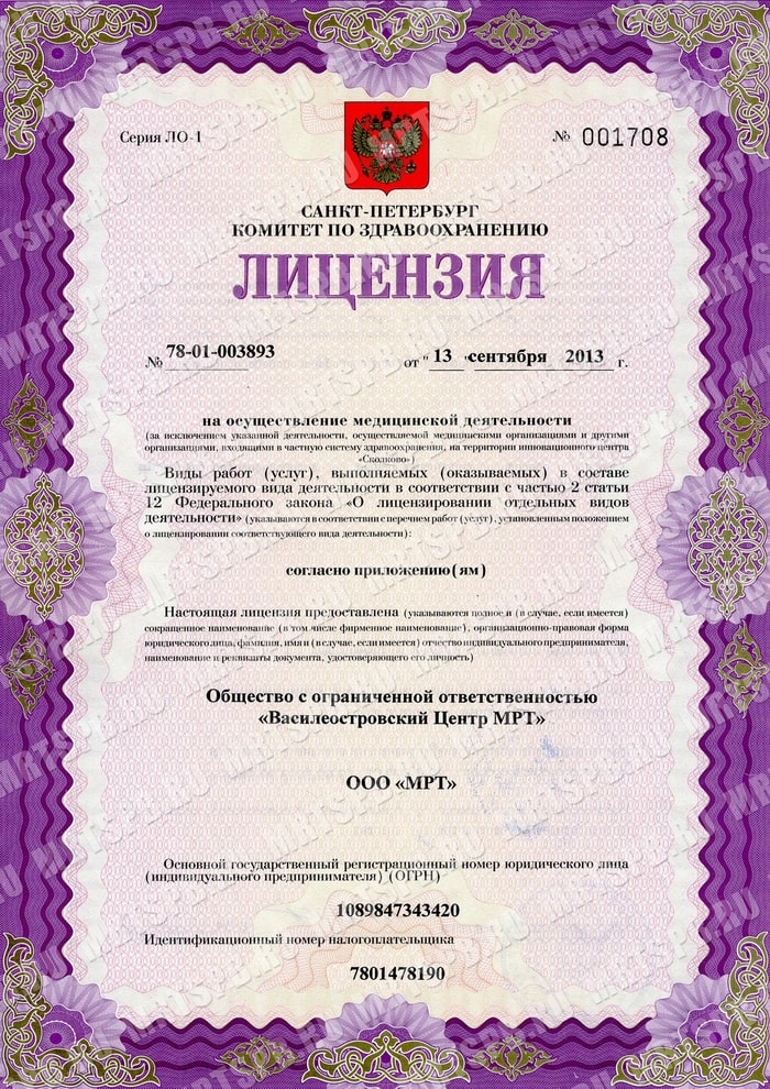 Лицензия Диагностический центр АМИ