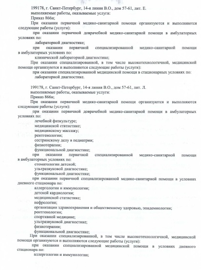 Лицензия Детская городская больница 2 Святой Марии Магдалины