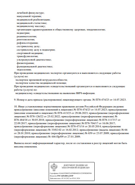 Лицензия Детский  центр инфекционных болезней ФМБА