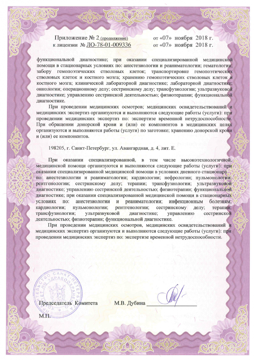 Лицензия Городская больница 15