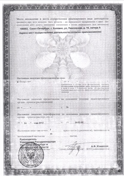 Лицензия Городская больница 33