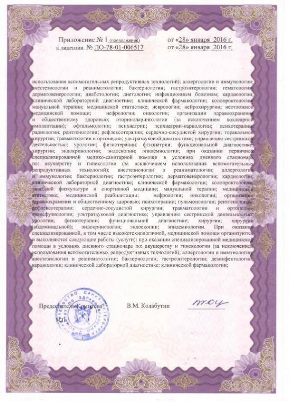 Лицензия Городская больница Святого Георгия