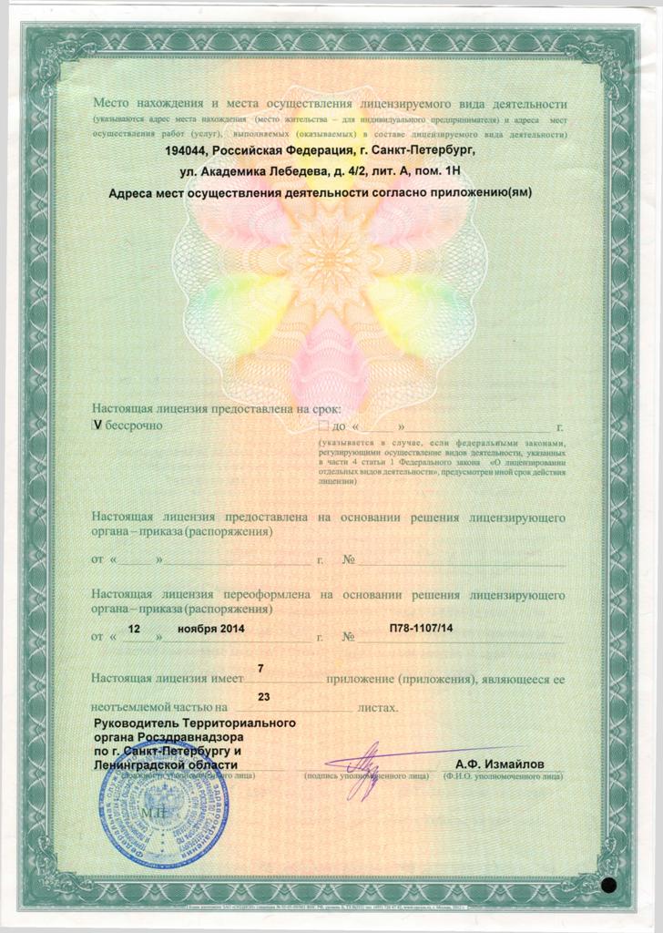 Лицензия Клиника им Никифирова