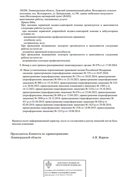 Лицензия Межрайонная больница в Луге