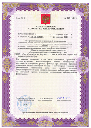 Лицензия НДЦ-Санкт-Петербург