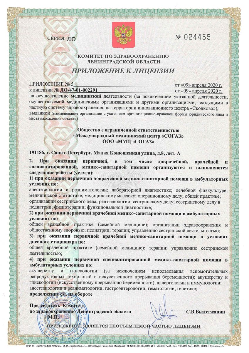 Лицензия Согаз